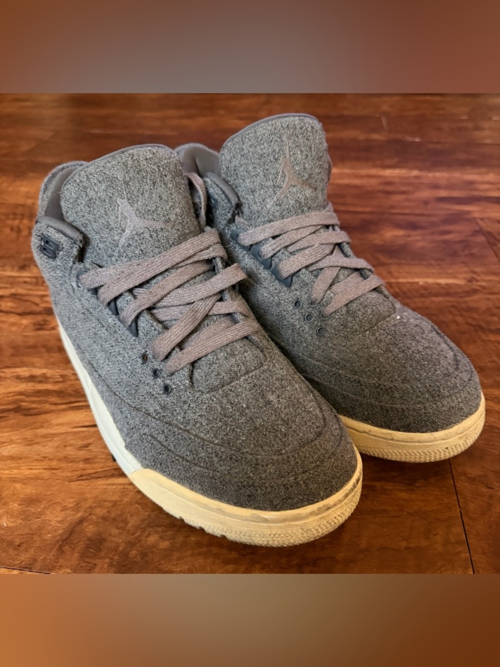 Size 9.5 - Air Jordan 3 Retro Wool Men’s Gray